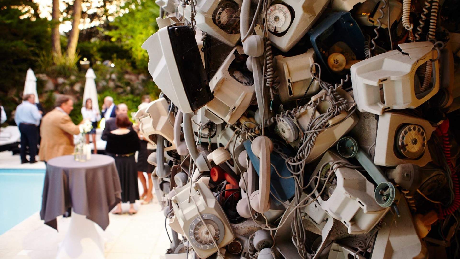 One of Arman's 'Accumulations' sculptures, built from destroyed and then reconstructed rotary telephones