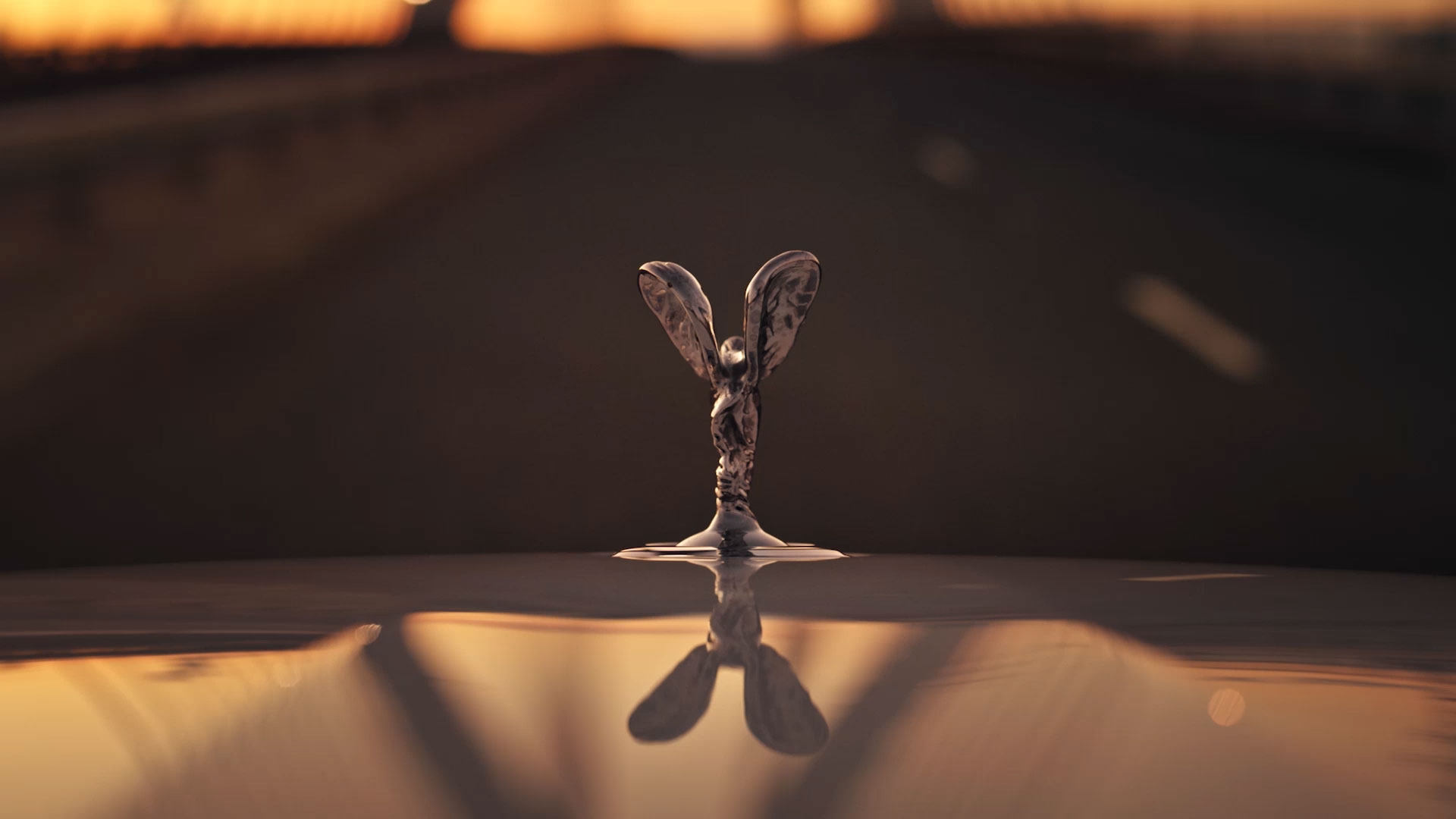 Spirit of Ecstasy on top of a Black Badge car