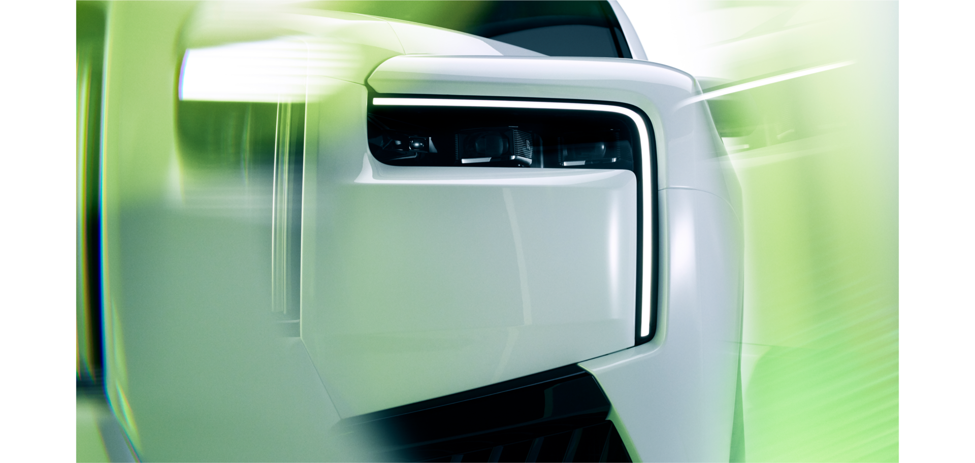 Detailed view of the vertical daytime running lights.