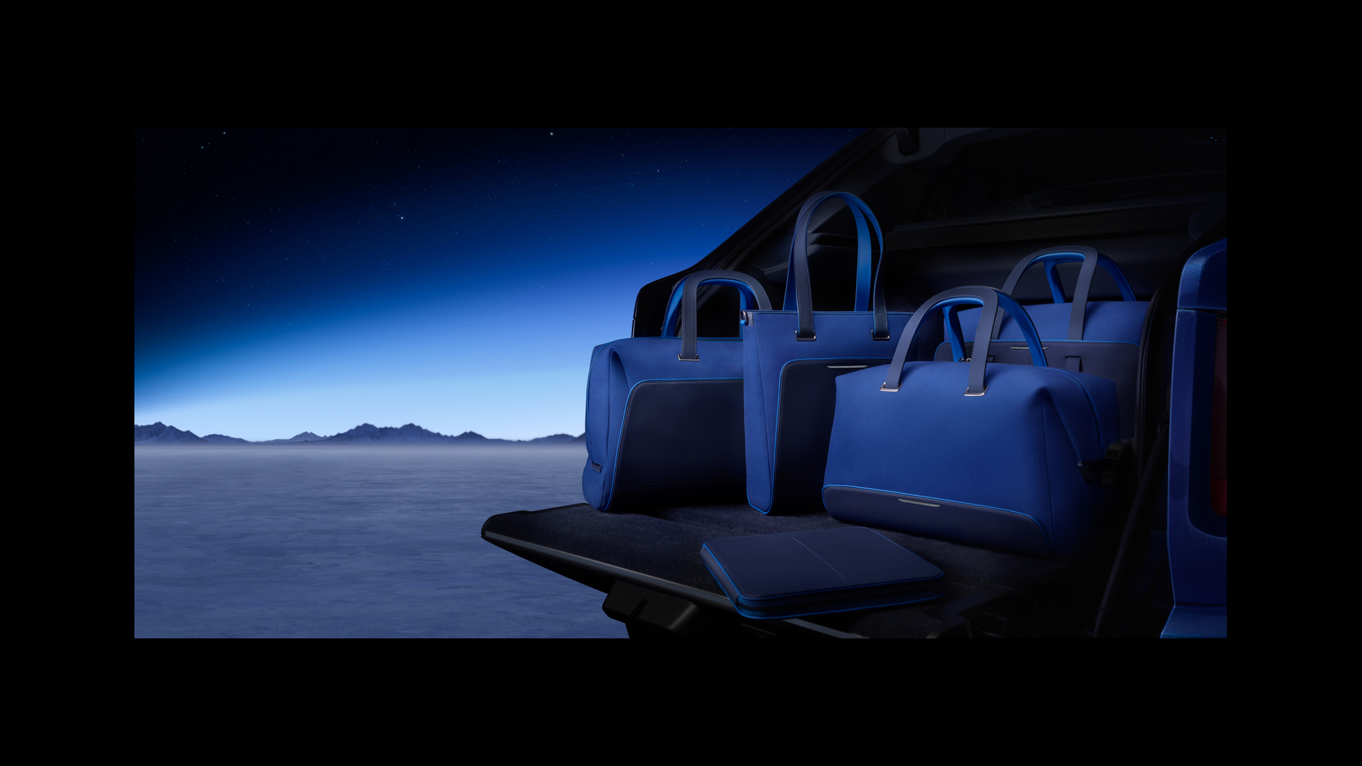 Front shot of luggage inside Cullinan Blue Shadow boot