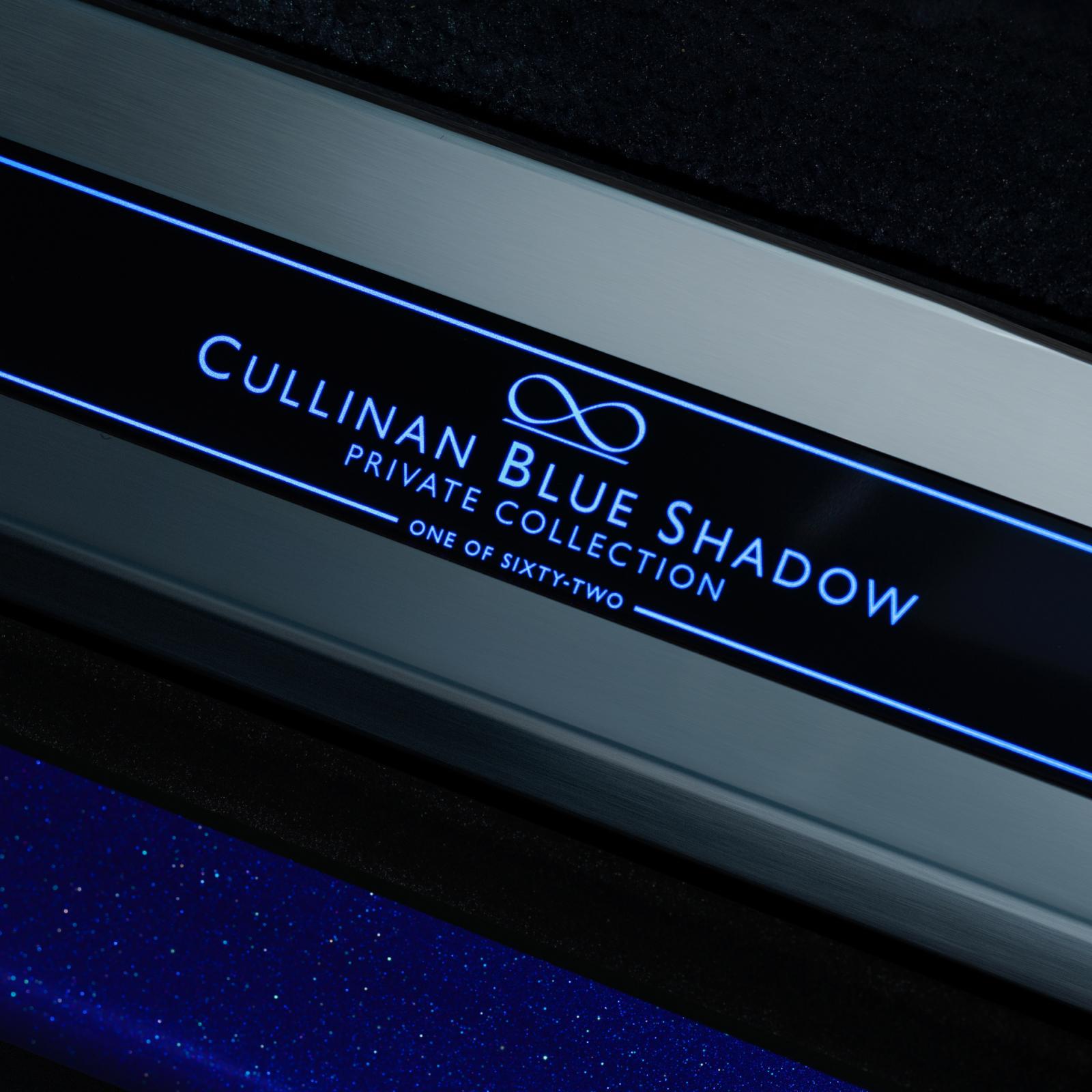 Image displaying Cullinan Blue Shadow text inside the car
