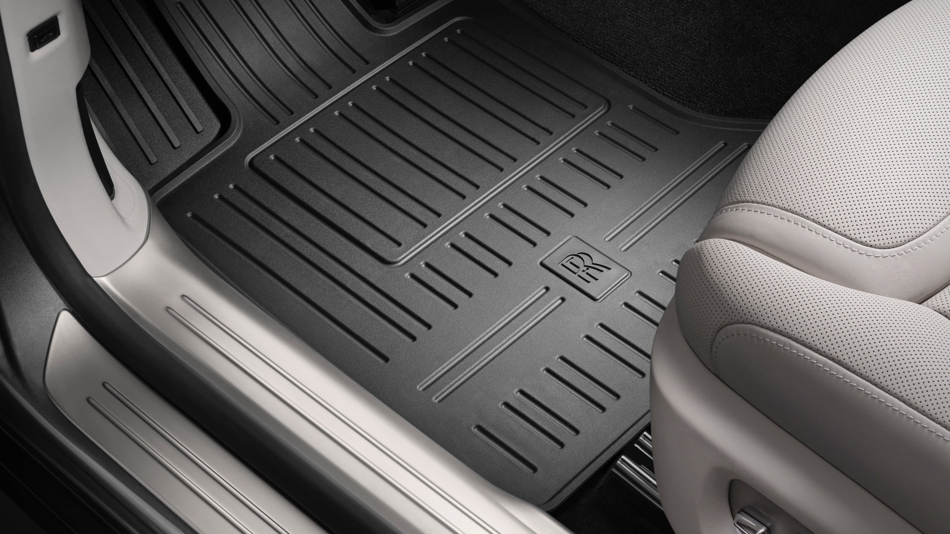 Rolls-Royce all weather floormats, sculpted with raised edges in a robust rubber