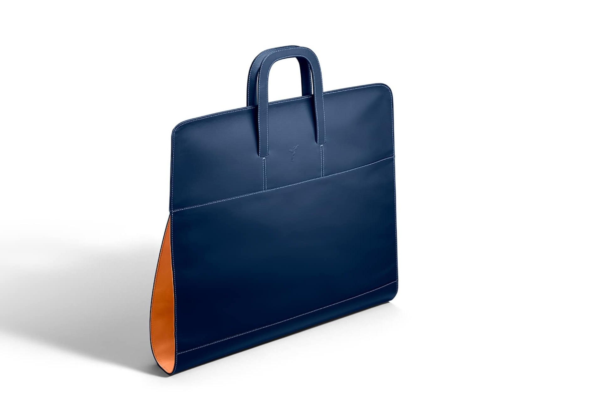 Garment carrier from the Rolls-Royce Kinetic Luggage Collection in Cobalto Blue and Mandarin