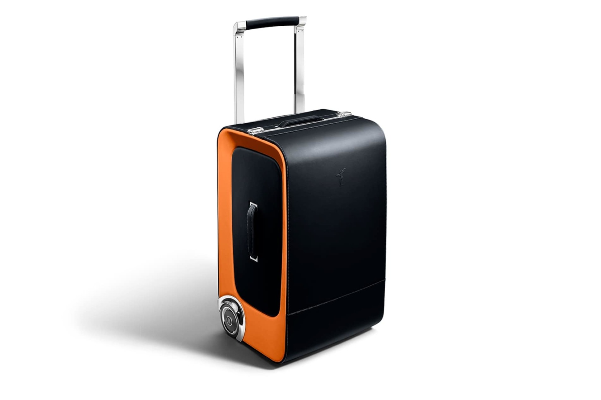 Grand Tourer from the Rolls-Royce Kinetic Luggage Collection in Black and Mandarin