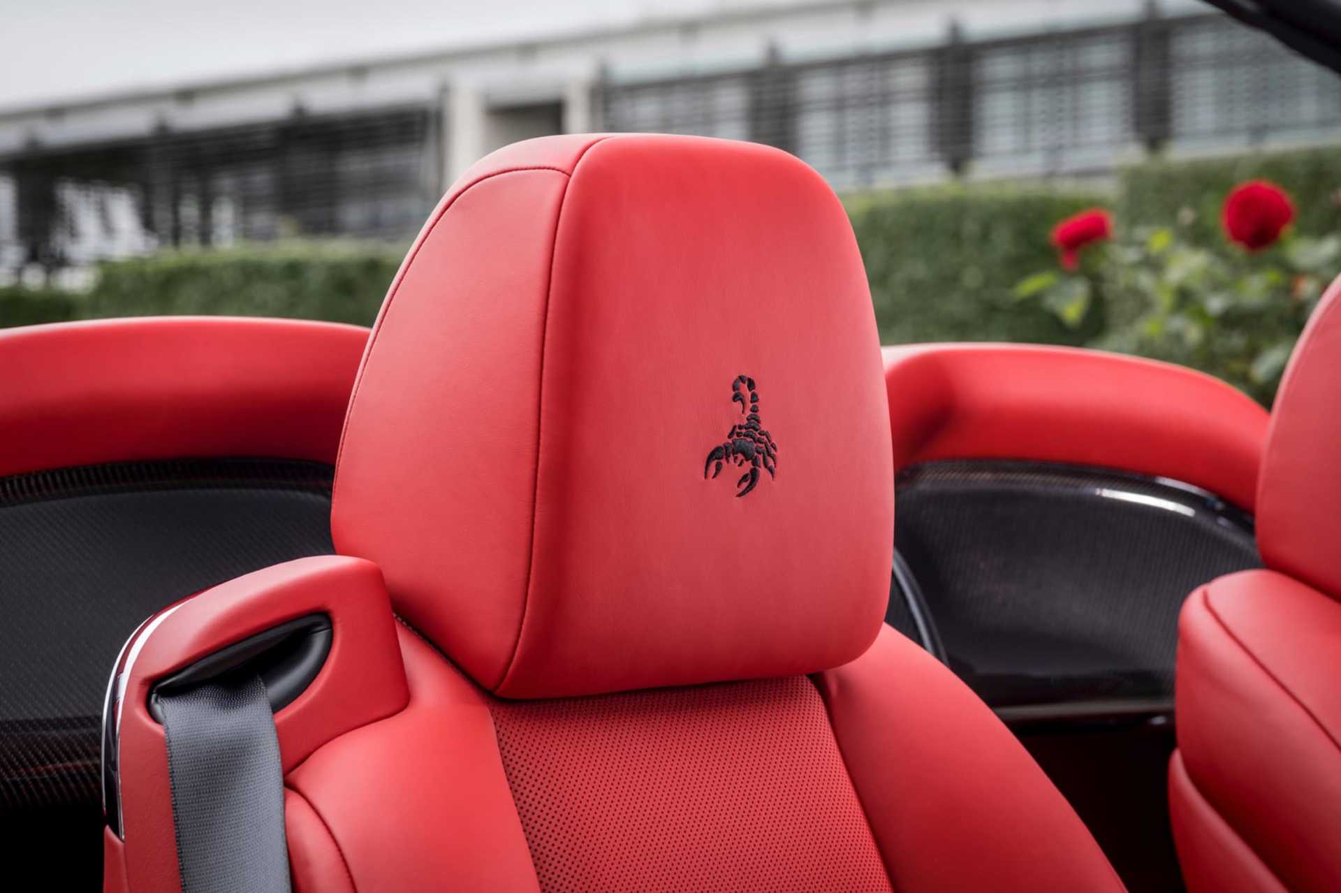Personalised headrest in a bespoke Rolls-Royce motor car