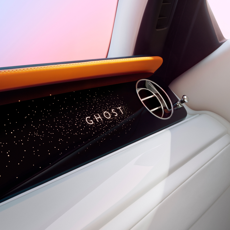 Dashboard displaying Ghost name with particles floating around it