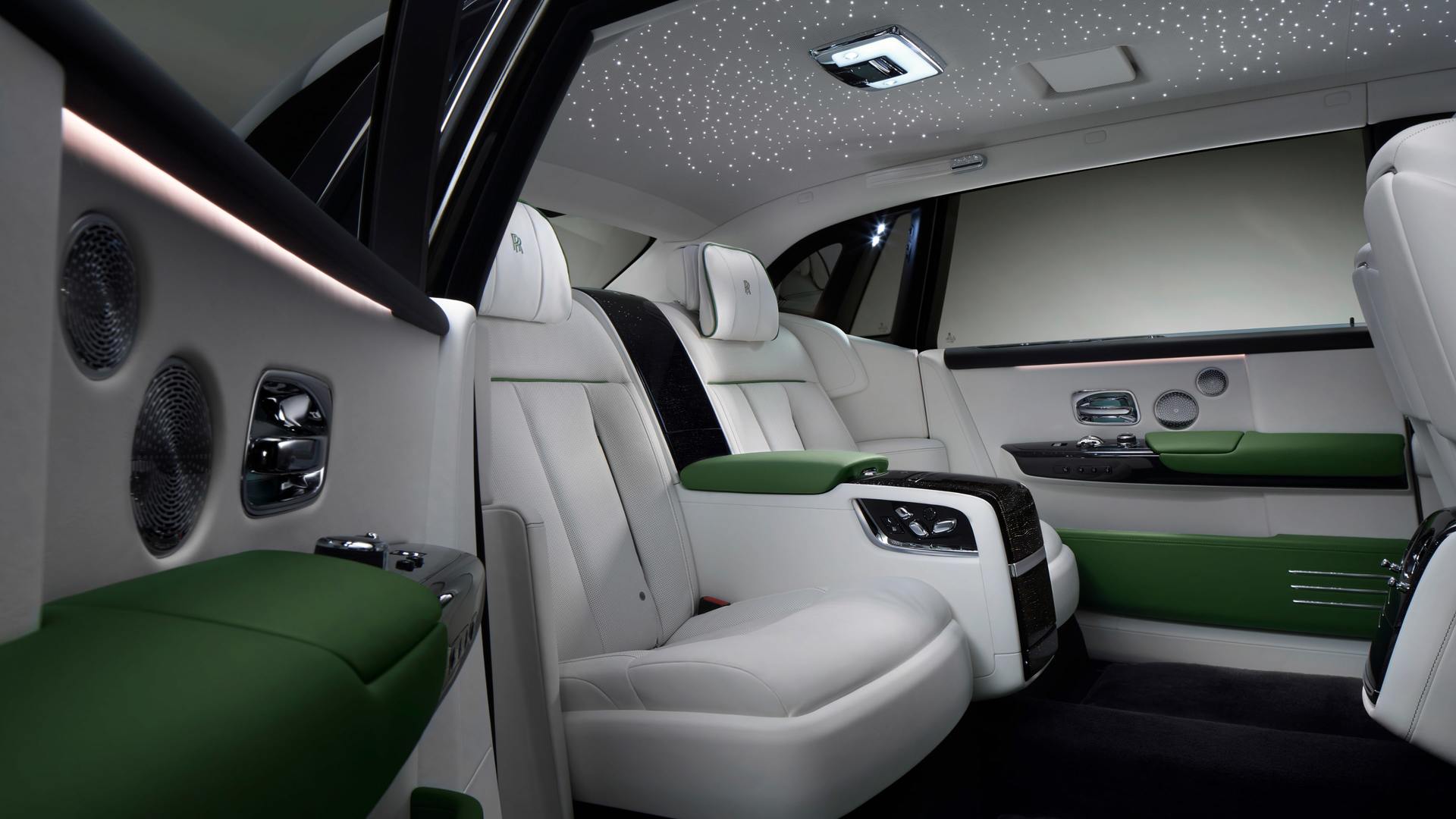 Interior view of a Rolls-Royce Phantom Extended from the rear door