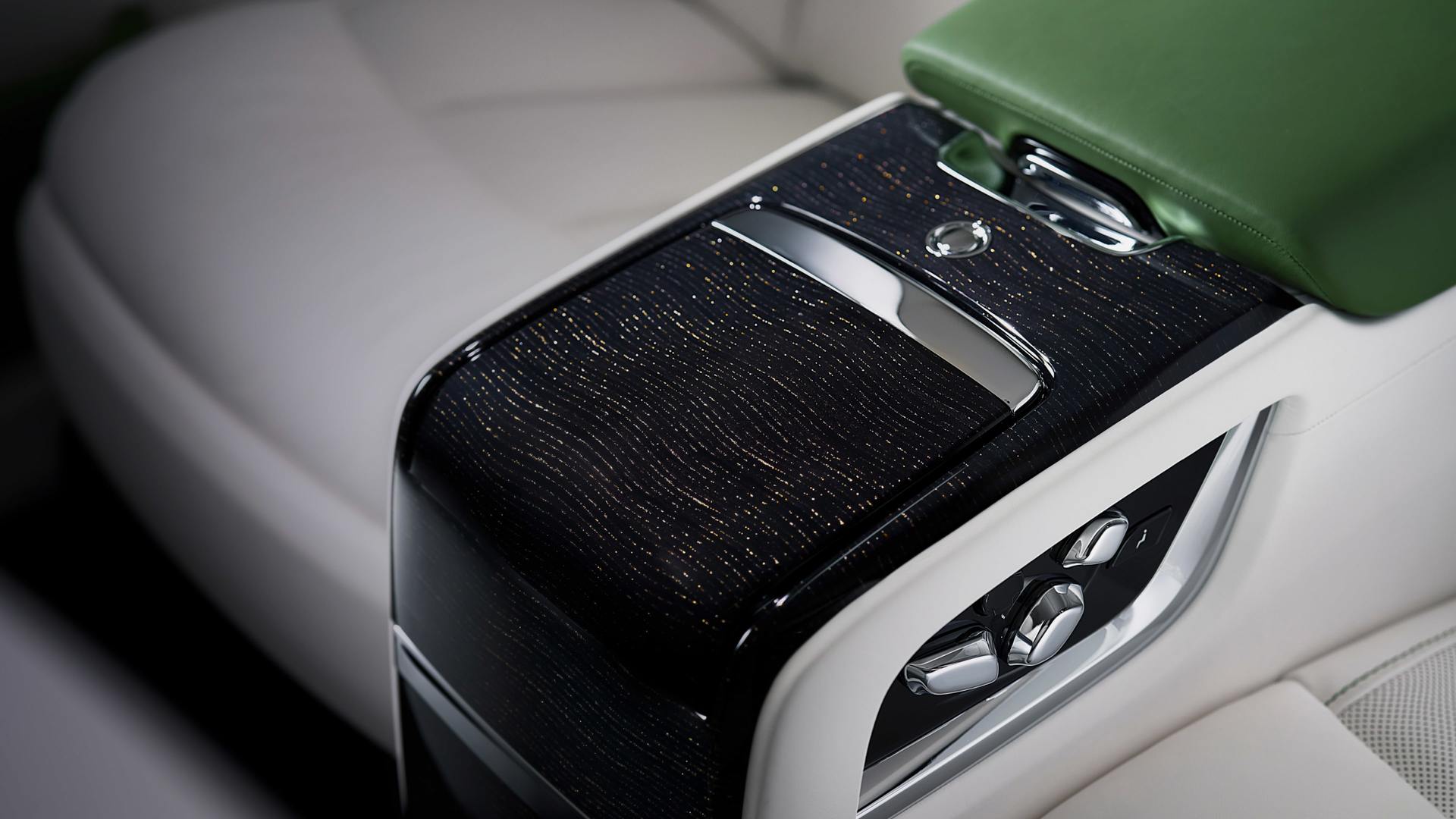 Detail of the armrest for rear seats