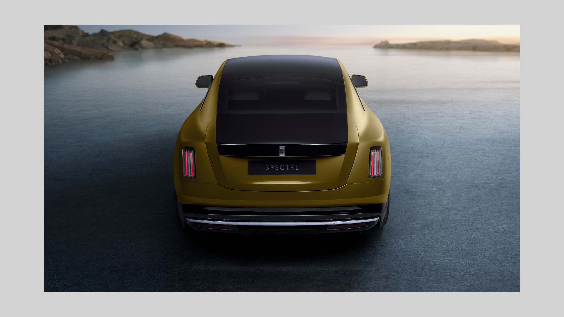 Rear view shot of Spectre with rear lights on 