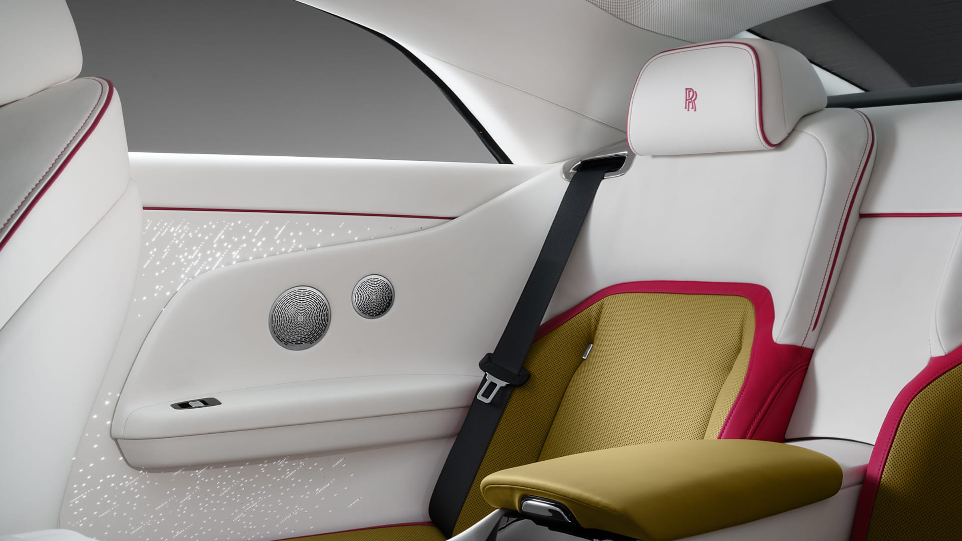 Interior of Spectre with a focus on the rear seats 