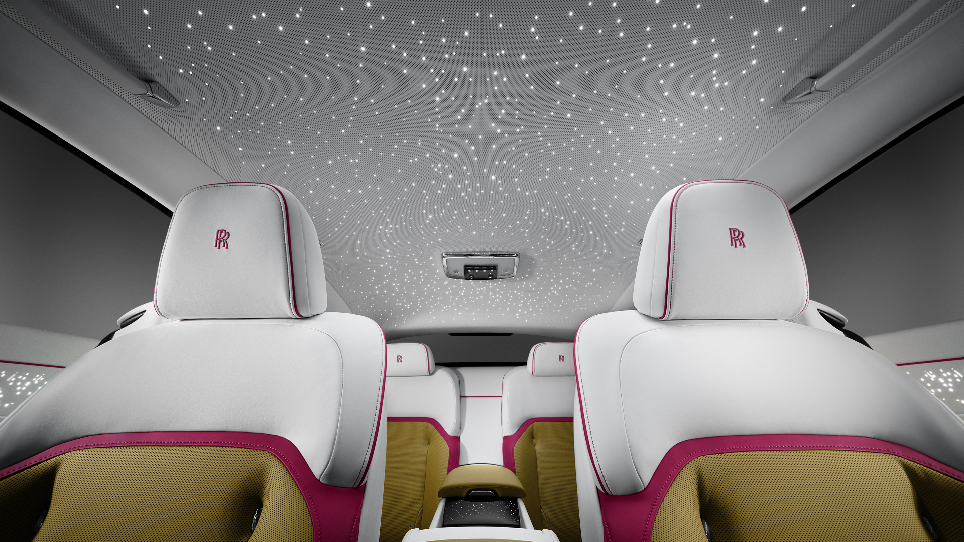 Interior view of the Rolls-Royce Spectre displaying the Starlight Headline